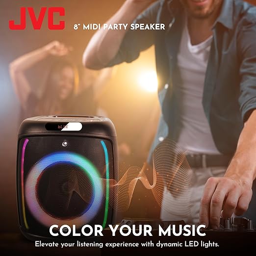 8-inch JVC midi party speaker with dynamic LED lights for ultimate parties