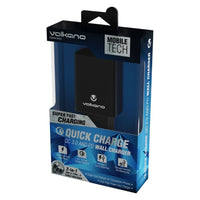 Load image into Gallery viewer, Black VOLKANO Express Series QC3 PD wall charger with fast charge ports for mobile tech
